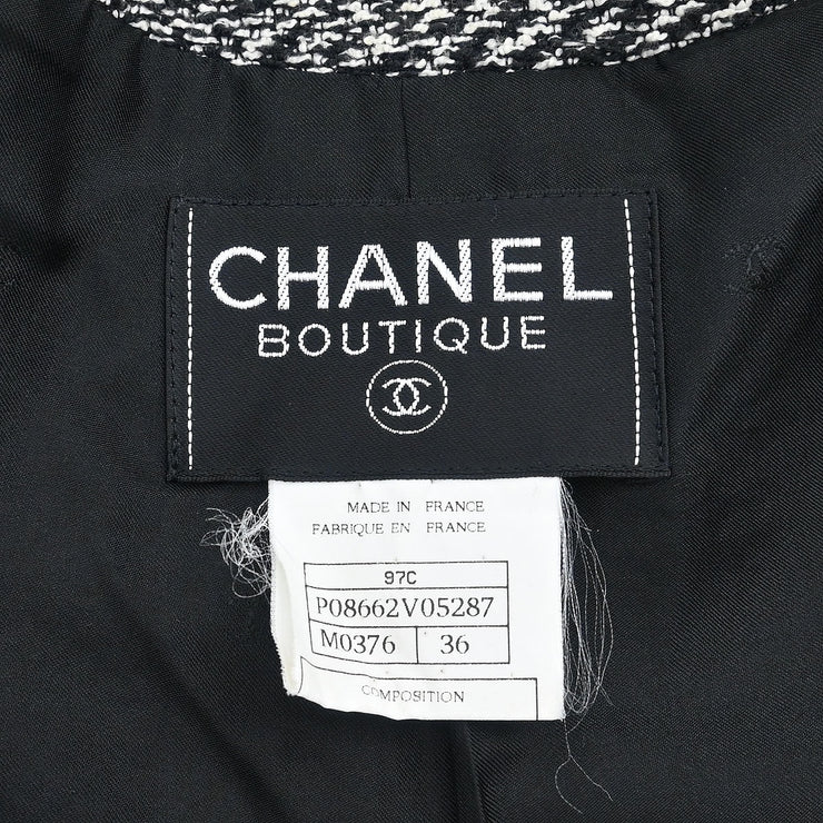 Chanel Collarless Jacket Black 97C #36 153838