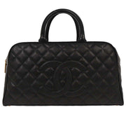 Chanel Black Calfskin Bowling Bag 37 153929