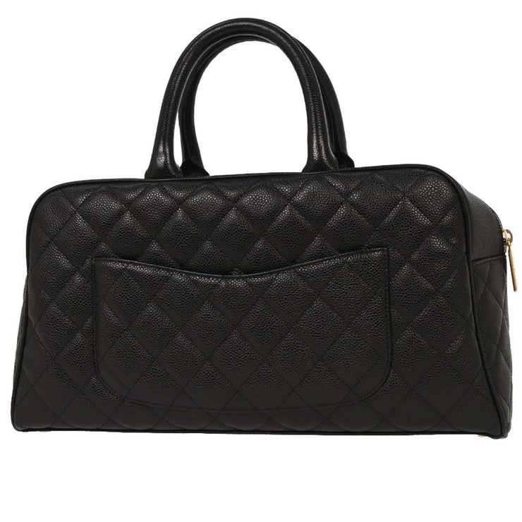 Chanel Black Calfskin Bowling Bag 37 153929