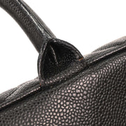 Chanel Black Calfskin Bowling Bag 37 153929