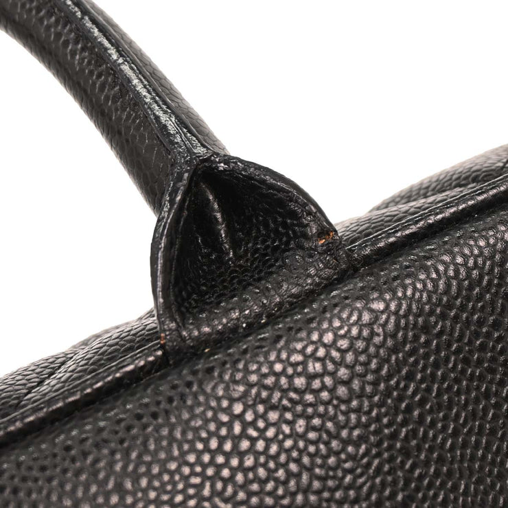 Chanel Black Calfskin Bowling Bag 37 153929