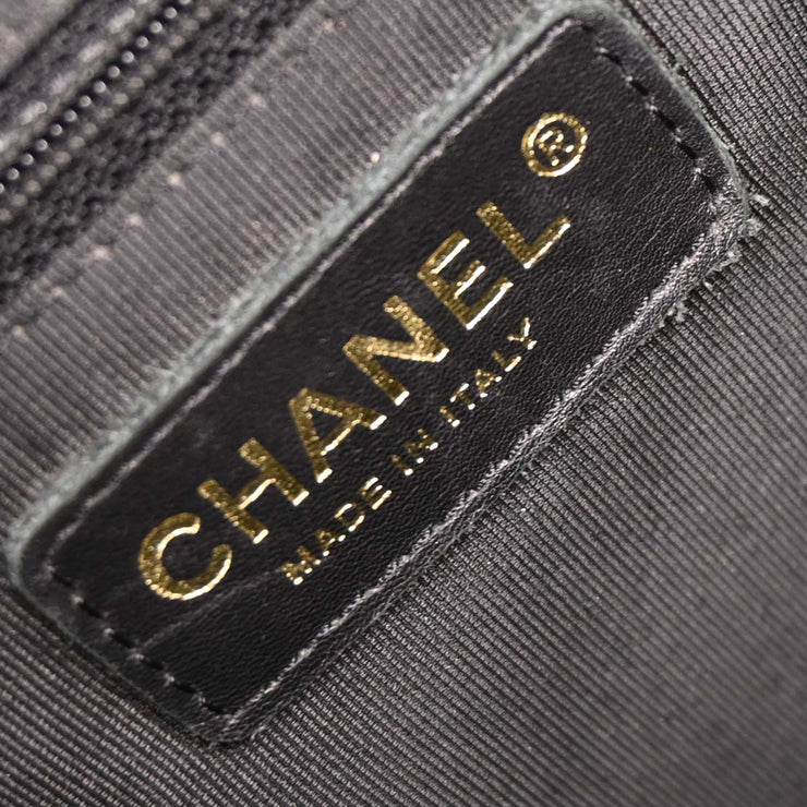 Chanel Black Calfskin Bowling Bag 37 153929