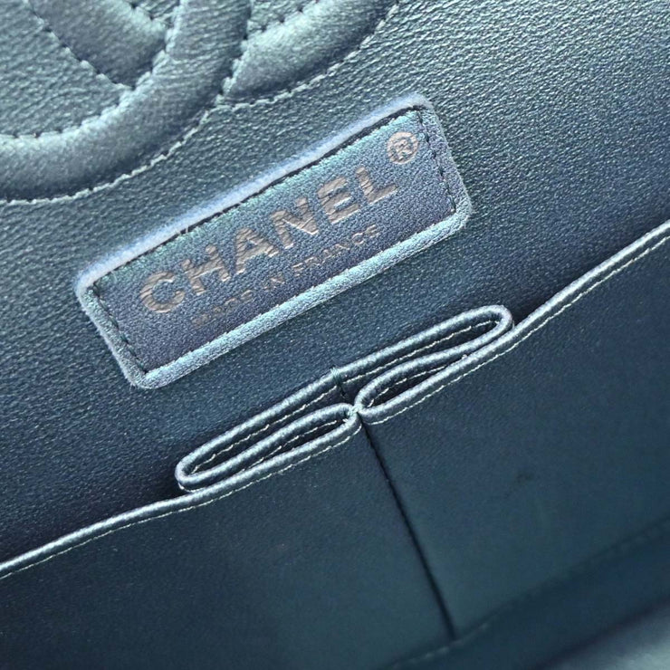 Chanel Metallic Blue Lambskin Medium Classic Double Flap Shoulder Bag 153931