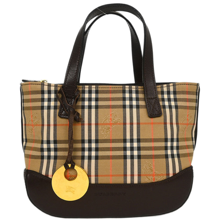 Burberry Beige Brown House Check Tote Bag 153933