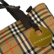 Burberry Beige Brown House Check Tote Bag 153933