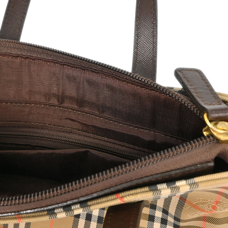 Burberry Beige Brown House Check Tote Bag 153933