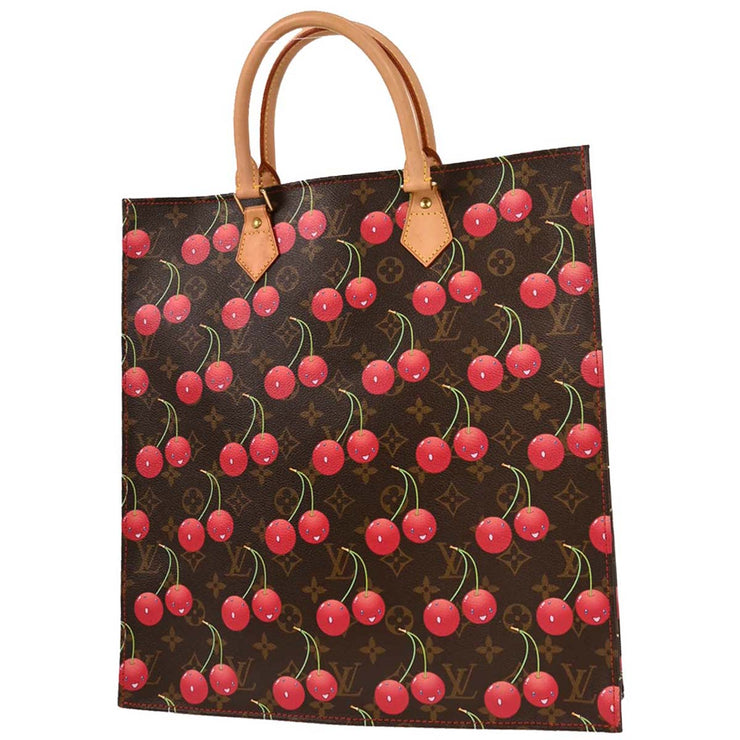 Louis Vuitton Monogram Cherry Sac Plat Tote Handbag M95010 MI0025 153936