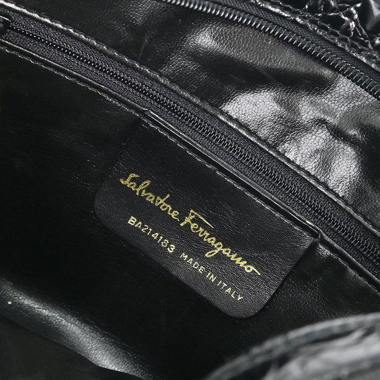 Salvatore Ferragamo Black Vara Shoulder Bag BA214183 153941