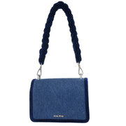 Miu Miu Blue Denim Velvet Shoulder Bag 5BD049 153945