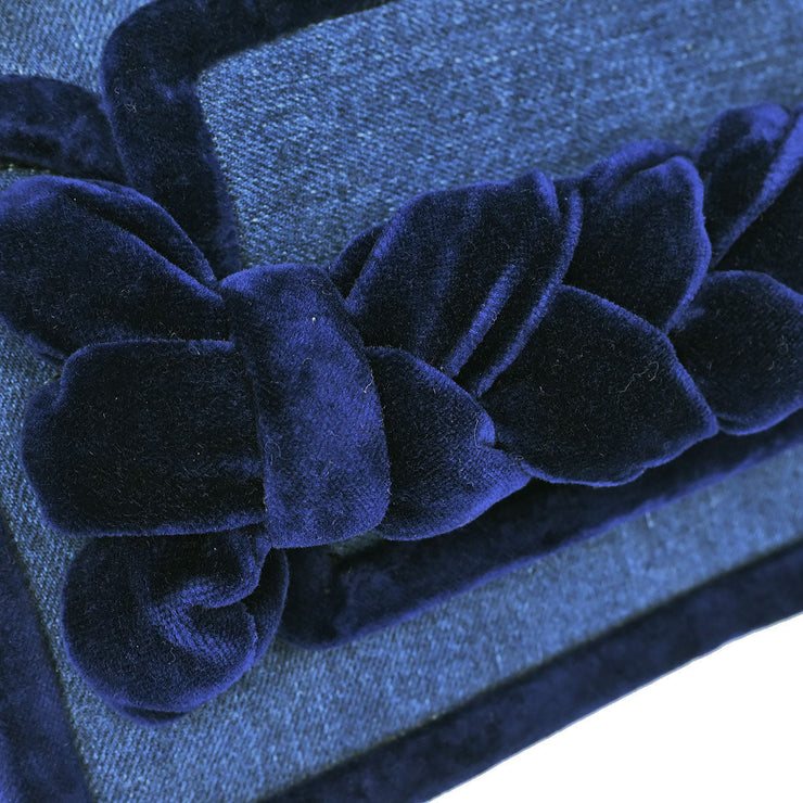 Miu Miu Blue Denim Velvet Shoulder Bag 5BD049 153945