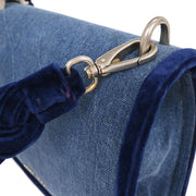 Miu Miu Blue Denim Velvet Shoulder Bag 5BD049 153945