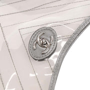Chanel Clear PVC Chevron Tote Handbag 153946