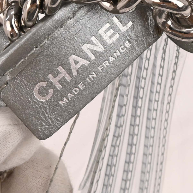 Chanel Clear PVC Chevron Tote Handbag 153946