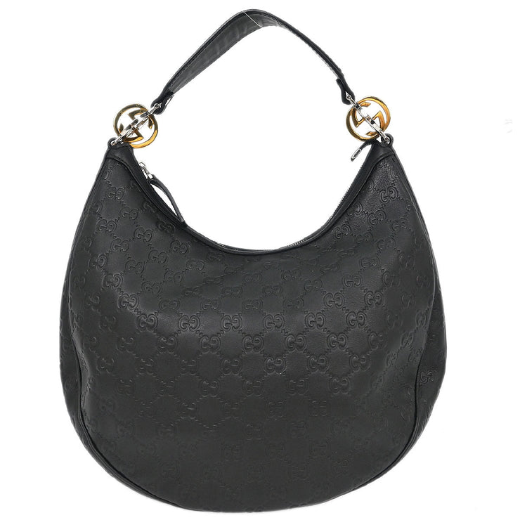 Gucci Black GG Twins Guccissima Hobo Bag 232962 502752 153947