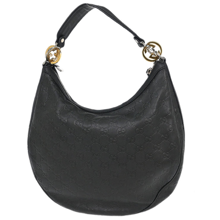 Gucci Black GG Twins Guccissima Hobo Bag 232962 502752 153947