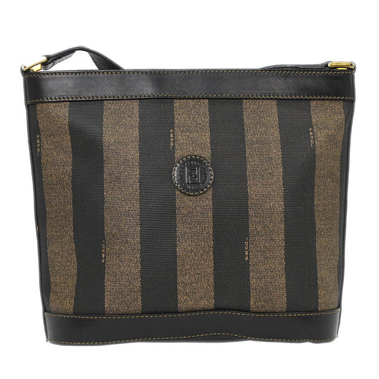 Fendi Brown Black Pequin Shoulder Bag 2262-11644-079 153954
