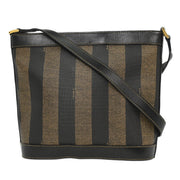Fendi Brown Black Pequin Shoulder Bag 2262-11644-079 153954