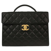 Chanel Black Calfskin Briefcase Business Handbag 153959