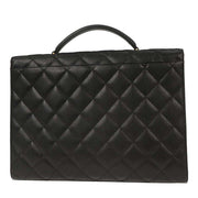 Chanel Black Calfskin Briefcase Business Handbag 153959