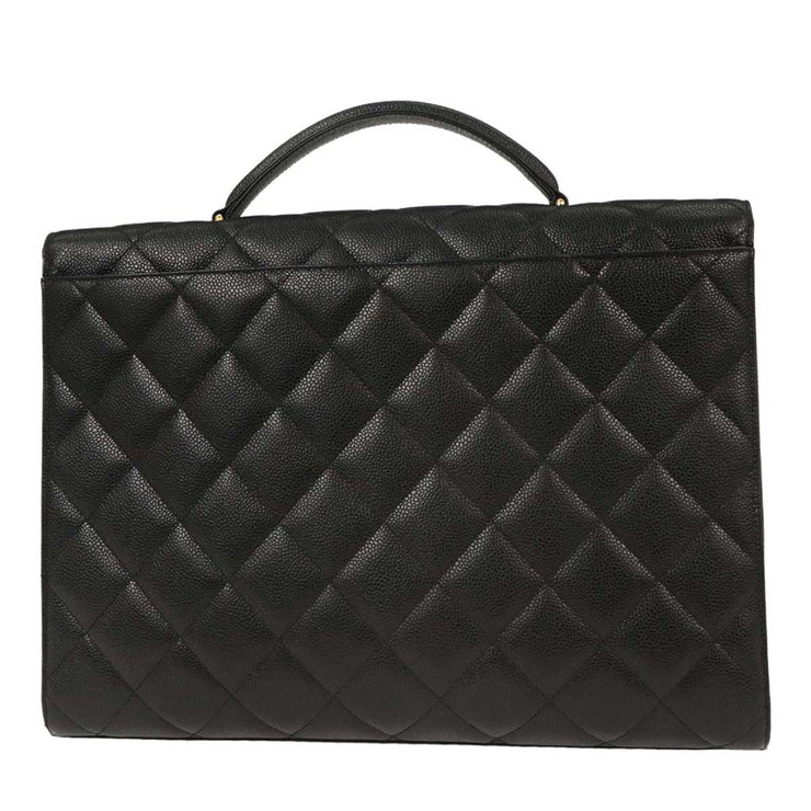 Chanel Black Calfskin Briefcase Business Handbag 153959