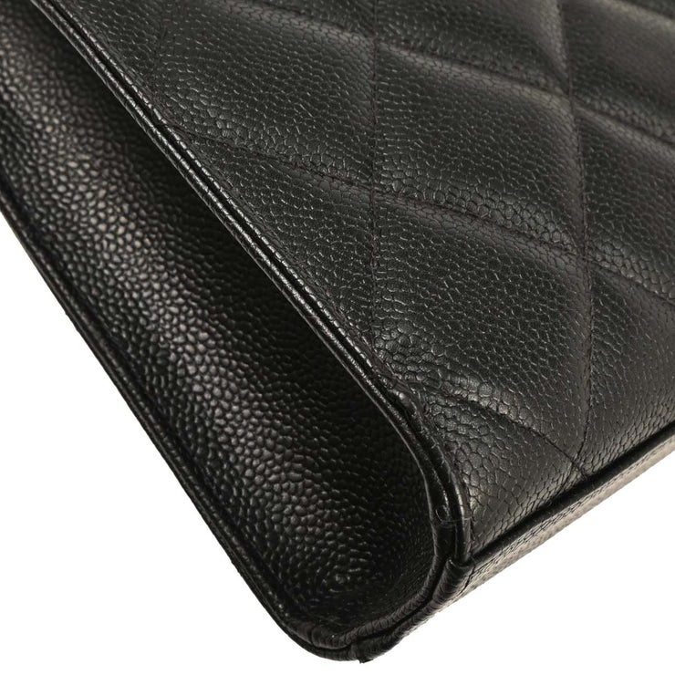 Chanel Black Calfskin Briefcase Business Handbag 153959