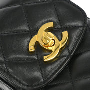 Chanel Black Lambskin Chain Shoulder Bag Pochette Case 153960