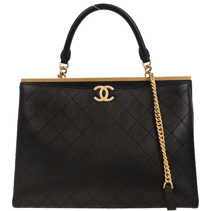 Chanel Black Coco Luxe Calfskin 2way Handbag 153962
