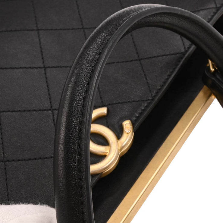 Chanel Black Coco Luxe Calfskin 2way Handbag 153962