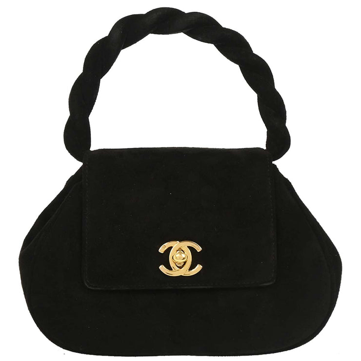 Chanel Black Suede Handbag 153964