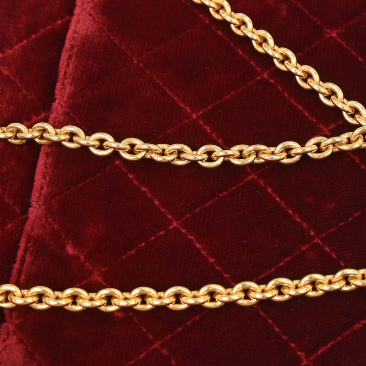 Chanel Bordeaux Velvet Straight Flap Shoulder Bag 153965