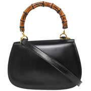 Gucci Black Bamboo 2way Handbag 000-2113-0633 153966