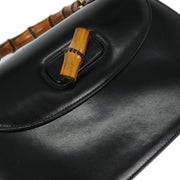 Gucci Black Bamboo 2way Handbag 000-2113-0633 153966