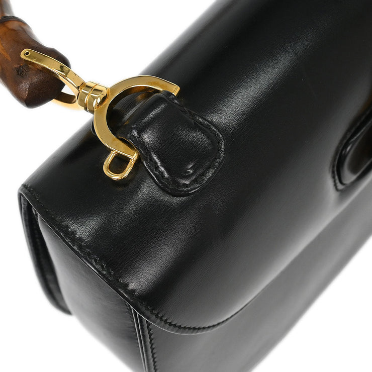 Gucci Black Bamboo 2way Handbag 000-2113-0633 153966