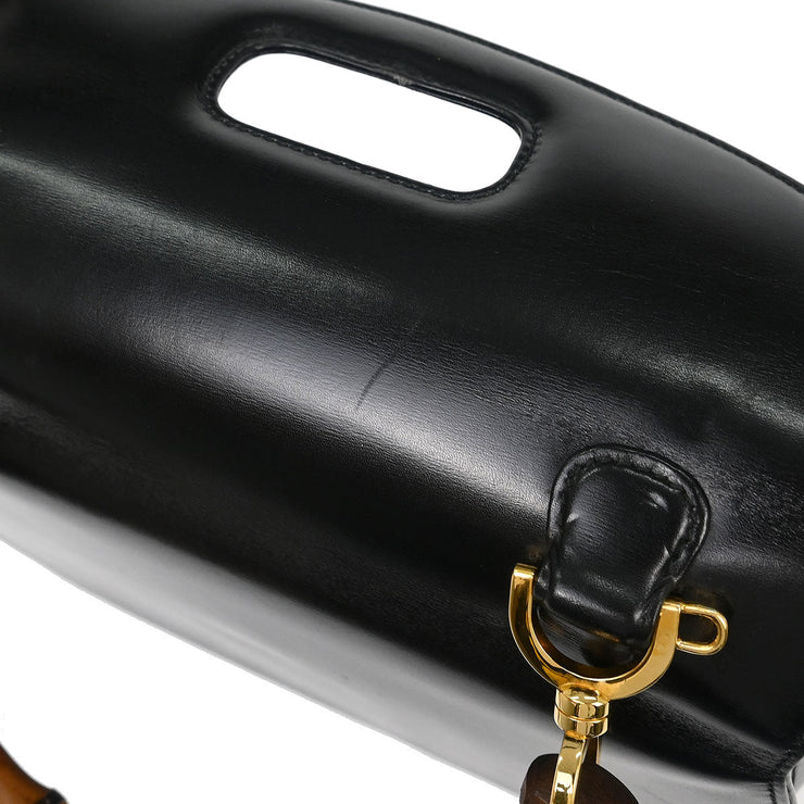Gucci Black Bamboo 2way Handbag 000-2113-0633 153966
