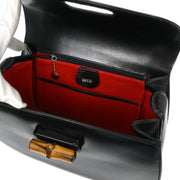 Gucci Black Bamboo 2way Handbag 000-2113-0633 153966