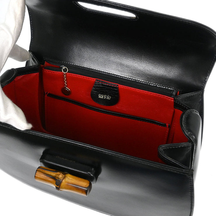 Gucci Black Bamboo 2way Handbag 000-2113-0633 153966