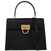 Salvatore Ferragamo Black Gancini 2way Handbag BA-21 0290 153969