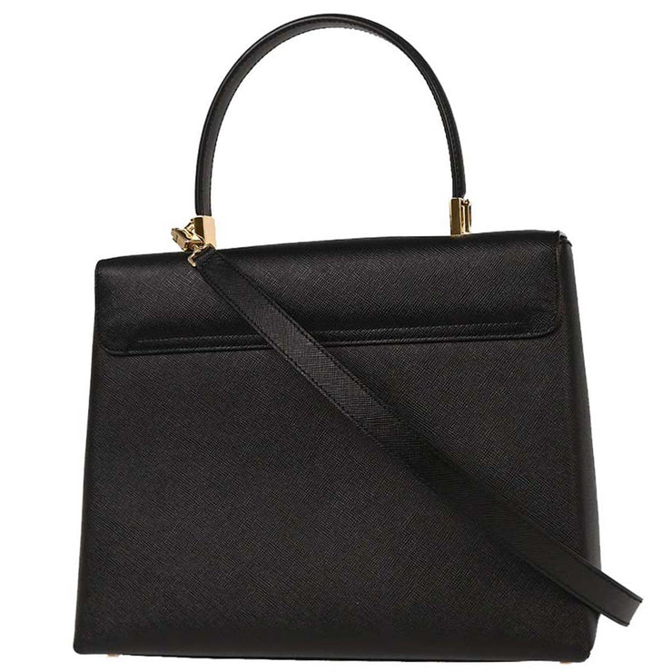 Salvatore Ferragamo Black Gancini 2way Handbag BA-21 0290 153969