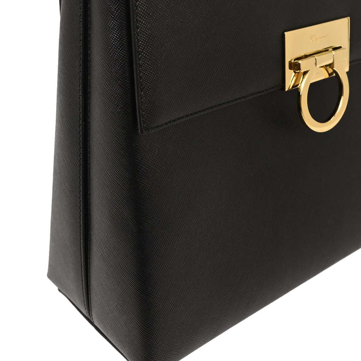 Salvatore Ferragamo Black Gancini 2way Handbag BA-21 0290 153969