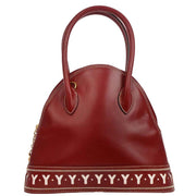 Yves Saint Laurent Red Leather Y Cut Out Handbag 153970