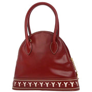 Yves Saint Laurent Red Leather Y Cut Out Handbag 153970