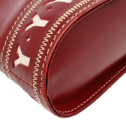 Yves Saint Laurent Red Leather Y Cut Out Handbag 153970