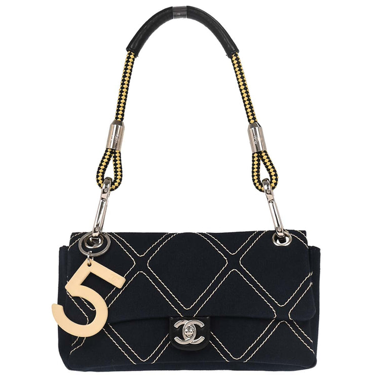 Chanel Navy Canvas No. 5 Handbag 153972