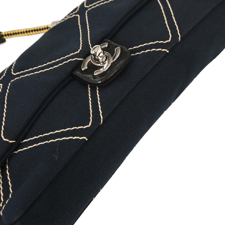Chanel Navy Canvas No. 5 Handbag 153972