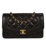 Chanel Black Lambskin Small Diana Shoulder Bag 153973