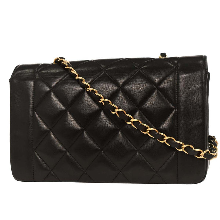 Chanel Black Lambskin Small Diana Shoulder Bag 153973