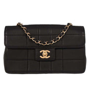 Chanel Black Calfskin Choco Bar Shoulder Bag 153974