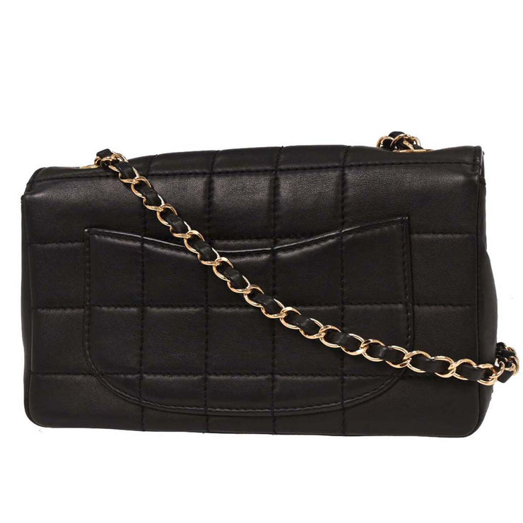 Chanel Black Calfskin Choco Bar Shoulder Bag 153974
