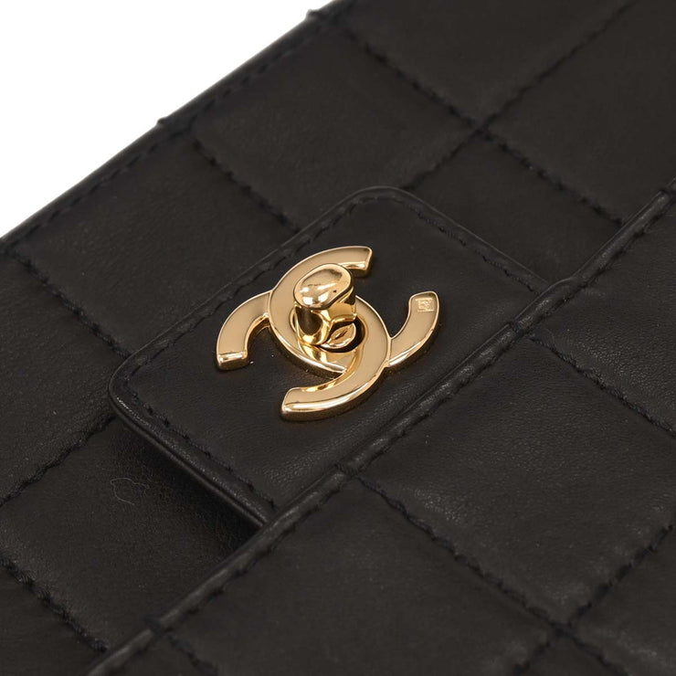 Chanel Black Calfskin Choco Bar Shoulder Bag 153974