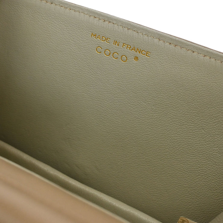 Chanel * Beige Lizard Pushlock Mini Full Flap Shoulder Bag 153976